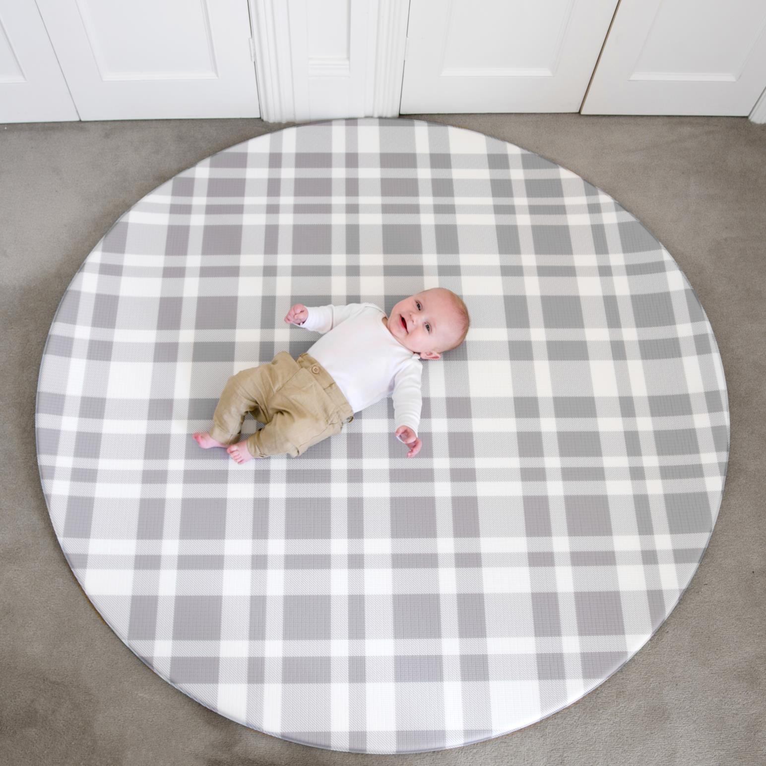 Little Finch Homepark Check Floor Mat - Round